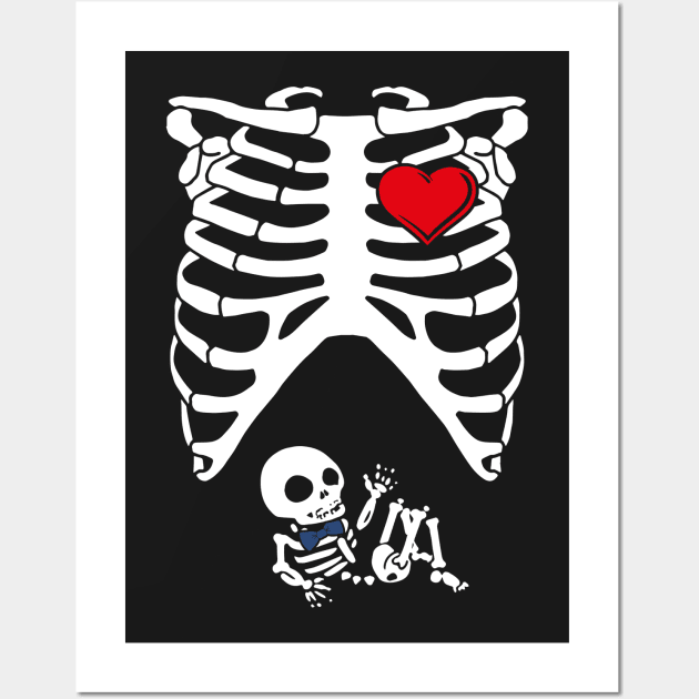 Spooky Skeleton Costume Pregnant Mommy of Boy Wall Art by SolarFlare